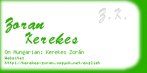 zoran kerekes business card